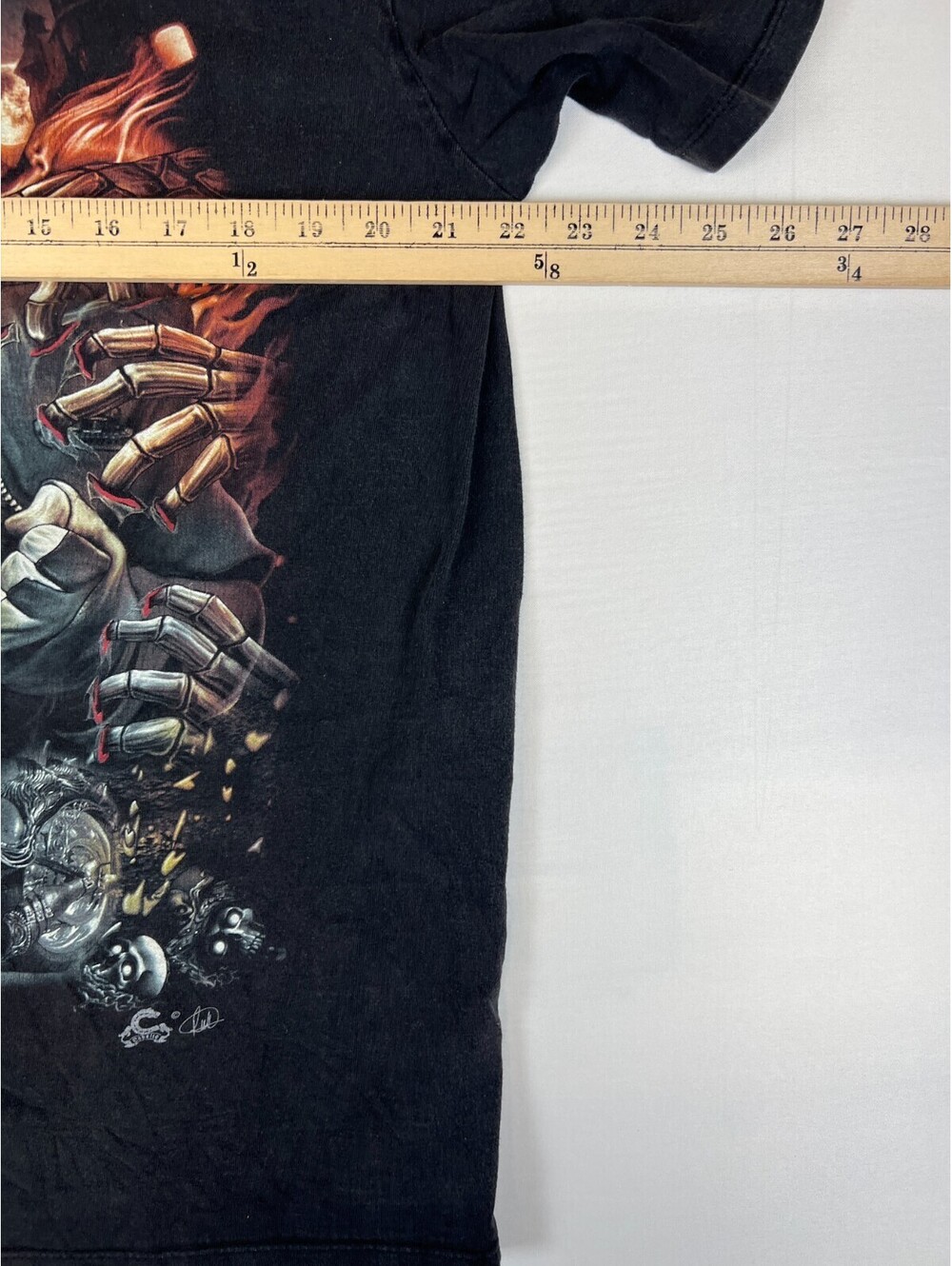 Unbranded Men Black Reaper Skull Motorcycle Graphic T Shirt Tee - Picture 6 of 7